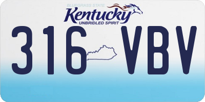KY license plate 316VBV