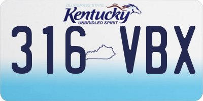 KY license plate 316VBX