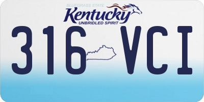 KY license plate 316VCI