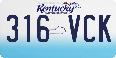 KY license plate 316VCK