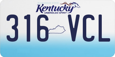 KY license plate 316VCL