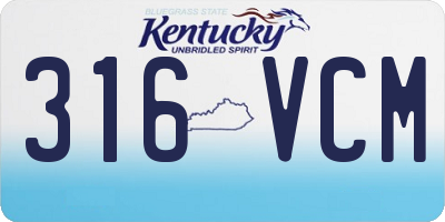 KY license plate 316VCM