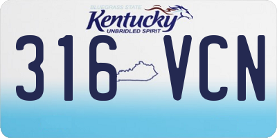 KY license plate 316VCN