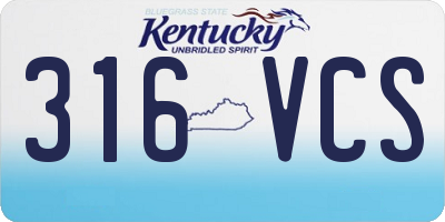 KY license plate 316VCS