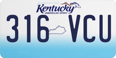 KY license plate 316VCU