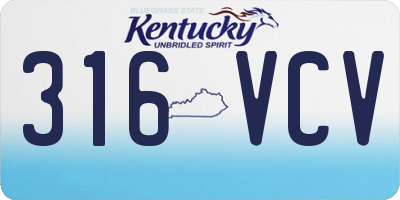 KY license plate 316VCV