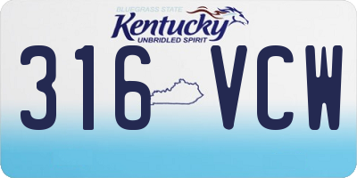 KY license plate 316VCW