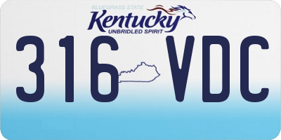 KY license plate 316VDC
