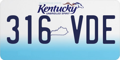KY license plate 316VDE