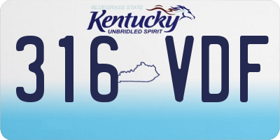 KY license plate 316VDF