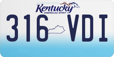 KY license plate 316VDI