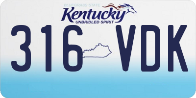 KY license plate 316VDK
