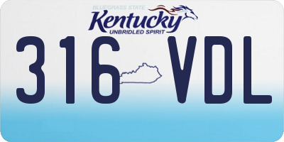 KY license plate 316VDL