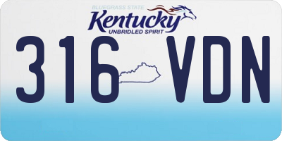 KY license plate 316VDN