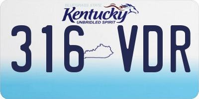 KY license plate 316VDR
