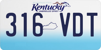 KY license plate 316VDT