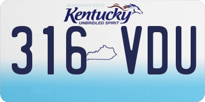 KY license plate 316VDU