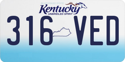 KY license plate 316VED
