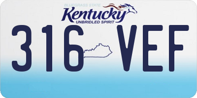 KY license plate 316VEF