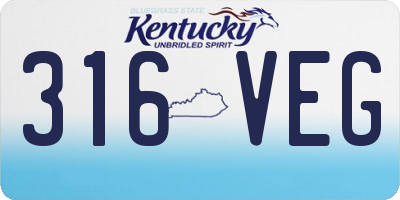KY license plate 316VEG