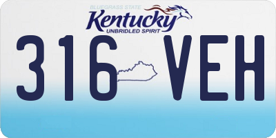 KY license plate 316VEH