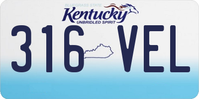 KY license plate 316VEL