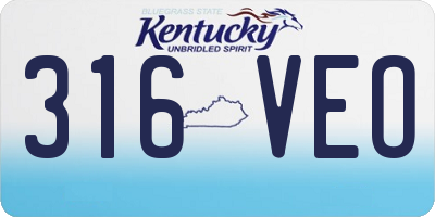 KY license plate 316VEO