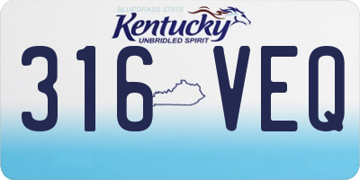 KY license plate 316VEQ