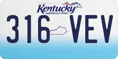 KY license plate 316VEV