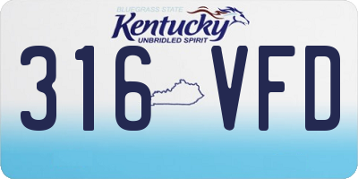 KY license plate 316VFD