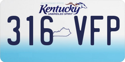 KY license plate 316VFP