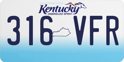 KY license plate 316VFR