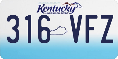 KY license plate 316VFZ