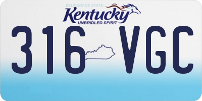 KY license plate 316VGC