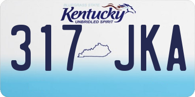 KY license plate 317JKA
