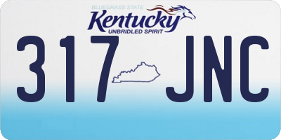 KY license plate 317JNC