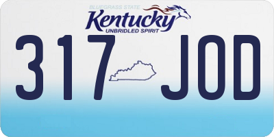 KY license plate 317JOD