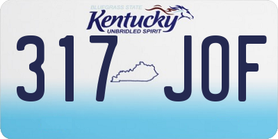 KY license plate 317JOF