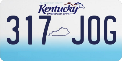 KY license plate 317JOG