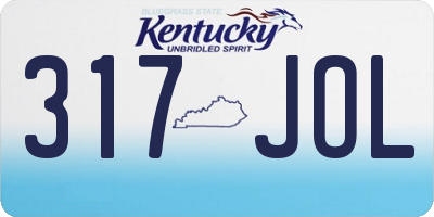 KY license plate 317JOL