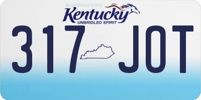 KY license plate 317JOT