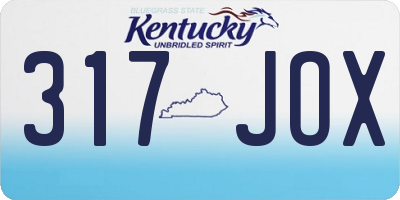 KY license plate 317JOX