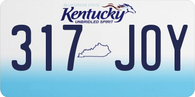 KY license plate 317JOY