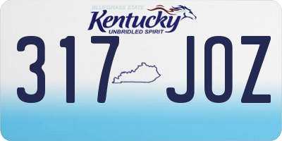 KY license plate 317JOZ