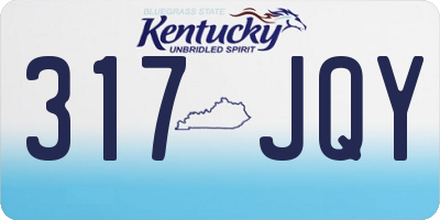 KY license plate 317JQY