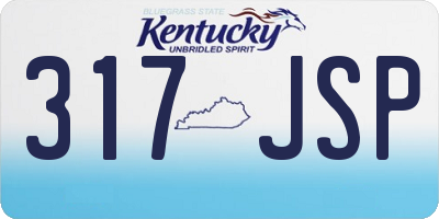 KY license plate 317JSP