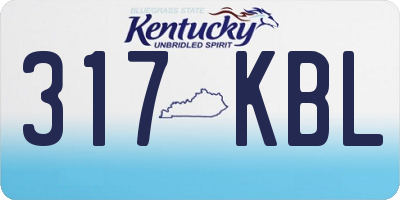 KY license plate 317KBL
