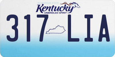 KY license plate 317LIA
