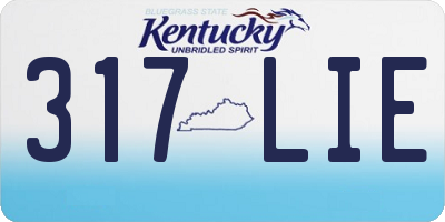 KY license plate 317LIE