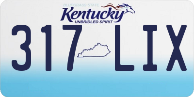 KY license plate 317LIX
